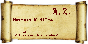Mattesz Klára névjegykártya