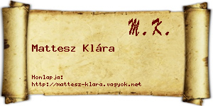 Mattesz Klára névjegykártya