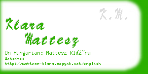 klara mattesz business card